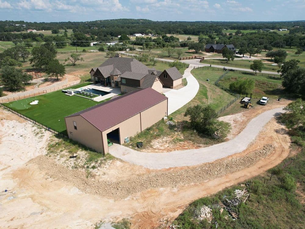 Retaining Wall, Gravel Driveway, Culvert and Creek Rip Rap on One Parker County Property