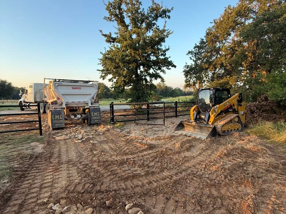 Retaining Wall, Gravel Driveway, Culvert and Creek Rip Rap on One Parker County Property
