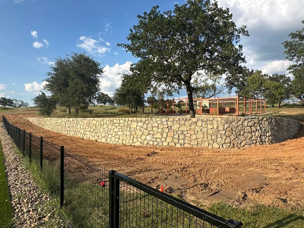 Retaining Wall, Gravel Driveway, Culvert and Creek Rip Rap on One Parker County Property